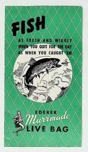 Vintage Edere Murrmade Live Bag Bait Bag Flyer Brochure - Picture 1 of 3