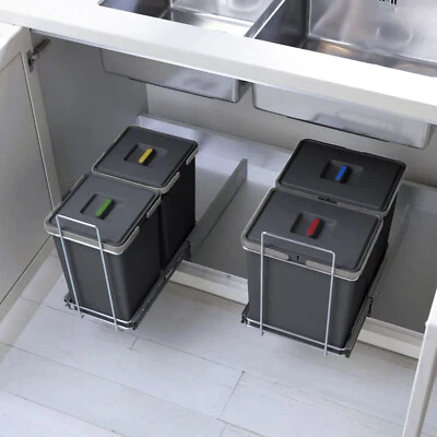 Abfallsammler GROUND Abfalltrennsystem ausziehbar Müllauszug für Bodenmontage - Bild 1 von 4