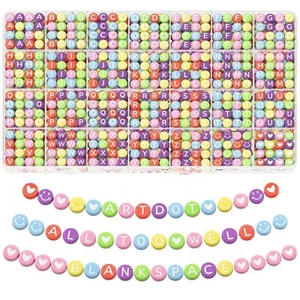 1400 Pcs Letter Beads for Friendship Bracelets Making Kit A-Z Alphabet - Picture 1 of 6