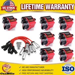 8X Ignition Coil Pack & Spark Plug Wire For 2000-2006 Chevrolet Tahoe 4.8L UF271 - Picture 1 of 19