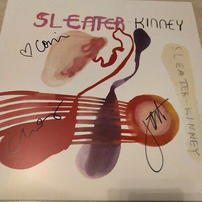 SIGNED Sleater Kinney - one beat vinyl LP autograph signed by band - Image 1 of 3