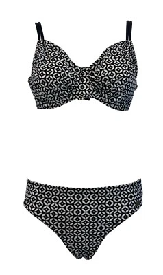 FASHY Damen Zweiteiliger Badeanzug Mit Bügel Cup C Weiß/Schwarz Art 23944 C - Bild 1 von 4