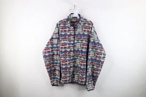 Vtg 90s Columbia Men L Spell Out Southwestern Fiesta Half Zip Fleece Sweater USA - Picture 1 of 13
