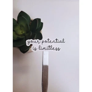 Your Potential is Limitless Text Sticker for Laptop, Water Bottle | Glossy Vinyl - Picture 1 of 2