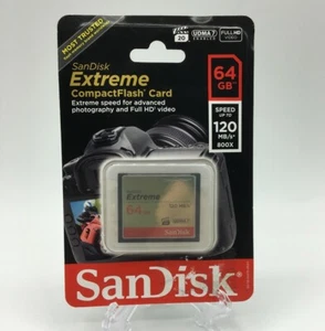 Sandisk Extreme 64 GB CompactFlash 120MB/s Memory Card (SDCFXS-064G-A46) - Picture 1 of 2