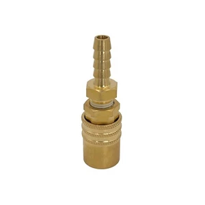 Quick Disconnect Mold Coolant Coupler 1/4” Body x 1/4” Hose Barb Brass Fitting - Picture 1 of 8