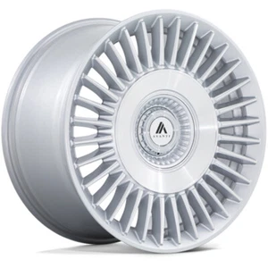 22x9 +27 Asanti AB040 Tiara 5x112,5x120 Gloss Silver Mach Face Wheels (Set of 4) - Picture 1 of 3