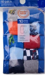 Wonder Nation 10 Pack Boys' Boxer Briefs, Size 18, XXL - Picture 1 of 3