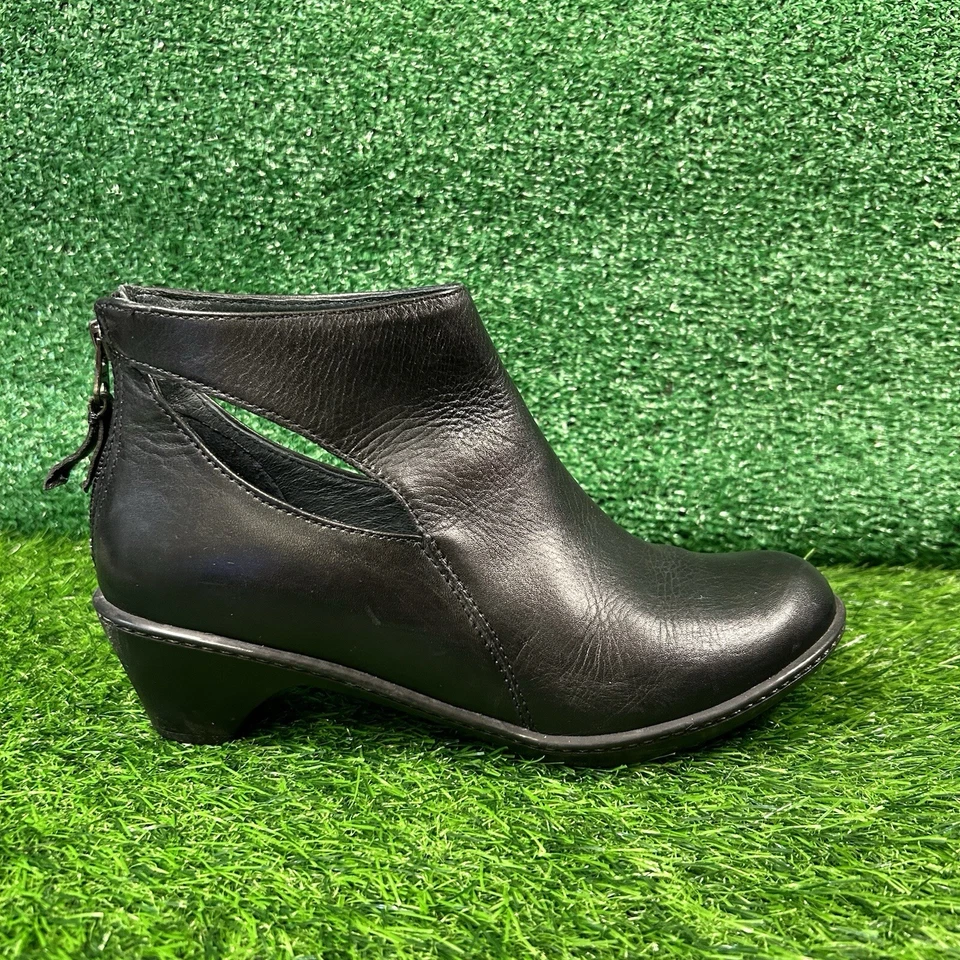 Botas Dansko Bonita para Mujer 7 M Cuero Negro Botín al Tobillo Cuña Cremallera Preppy Foto 1 de 4
