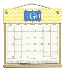 MONOGRAM WOODEN REFILLABLE CALENDAR HOLDER - REFILLS AVAILABLE EVERY YEAR! - Picture 1 of 1