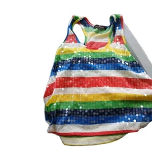 Almost Famous Women’s Size Large Sequin Racerback Tank Top - Picture 1 of 3
