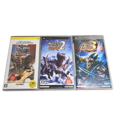 PSP Monster Hunter Portable 1st 2nd 3rd set Japanese ver. PlayStation Portable - Image 1 of 4