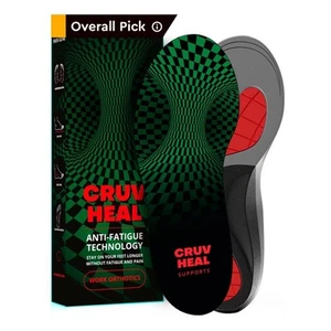 Plantar Fasciitis Relief - Shoe Insoles Men Women Medium Arch Support (S) Green - Picture 1 of 6
