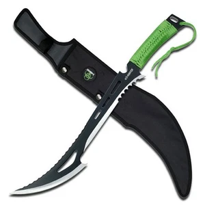 – Fixed Blade Machete – Black and Satin Finish Stainless Steel Blade, Full Ta... - Picture 1 of 2