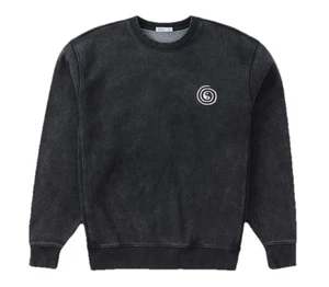 KATIN SWIRL Embroidered Crew Neck Black Sand Wash Men’s Medium NWT - Picture 1 of 4