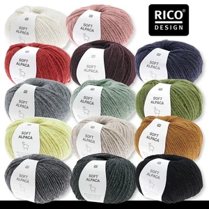 Rico Design 50 g Soft Alpaca Alpaka Wintergarn Stricken Wolle Häkeln 14 Farben - Picture 1 of 29