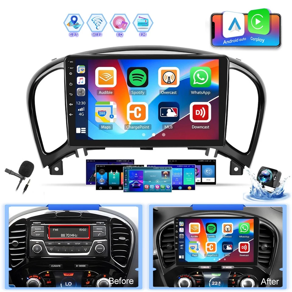 2+64GB Car Stereo Radio For Nissan Juke 2011-2016 Android 15 Carplay WIFI Camera - Imagem 1 de 4