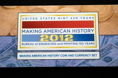 2012 US Mint Making American History Coin and Currency Set - Proof ASe + $5 Bill - Image 1 of 4