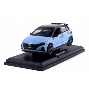 Hyundai i20 N 1:38 Diecast Model Car Blue Pull Back Toy w/ Base - Picture 1 of 5