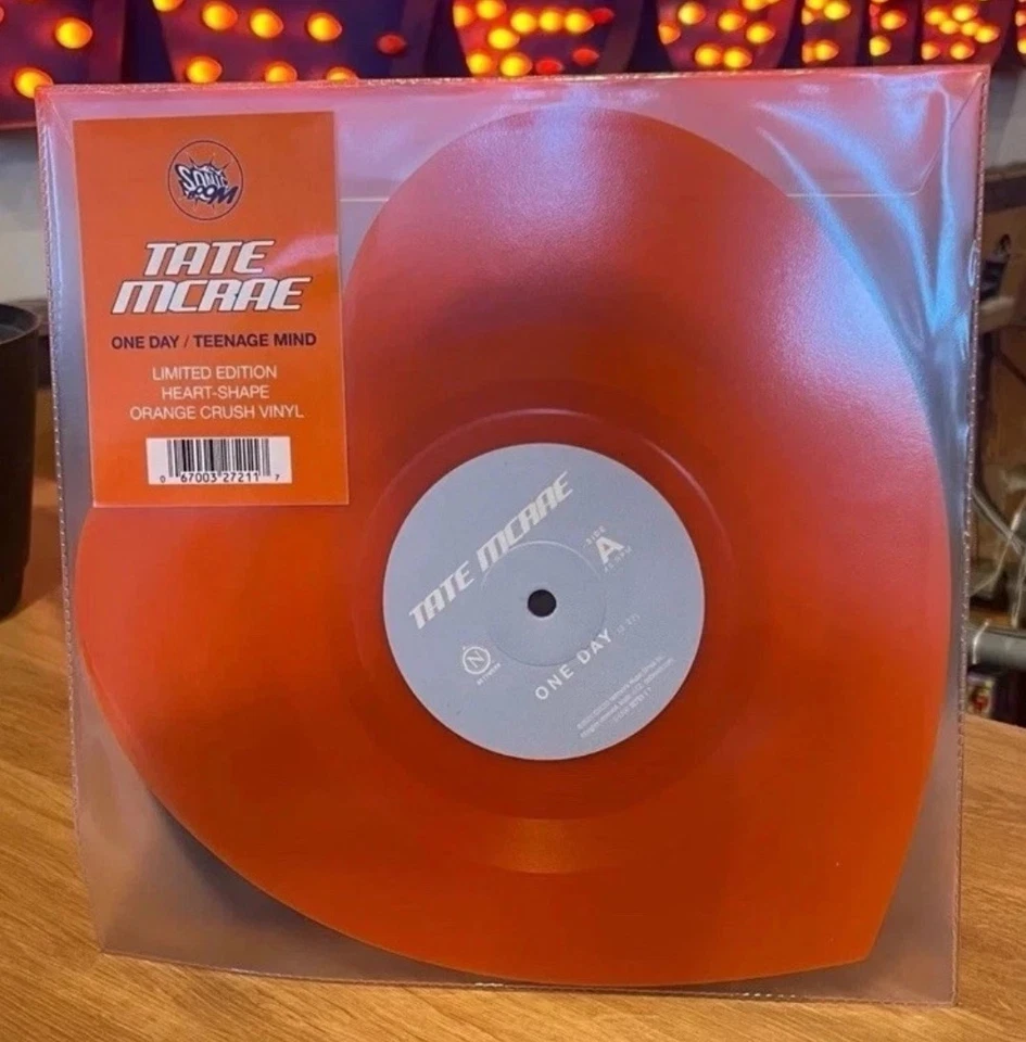 Tate Mcrae One Day Orange Heart Shaped 10” Vinyl SONIC BOOM RARE /200 - Image 1 of 1