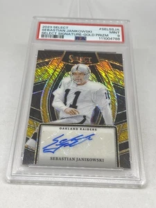 2023  GOLD Prizm Sebastian Janikowski 6/10 Auto MINT RAIDERS  PSA 9 MINT POP 1 - Picture 1 of 4