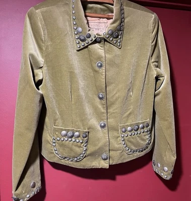 Chaqueta para mujer de colección DOUBLE D RANCH Wear verde terciopelo occidental como está Foto 1 de 4