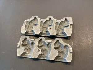 Jouet ancien Clear Mills moule à chocolat bonbons 3 écureuils #17 livraison gratuite - Photo 1/7