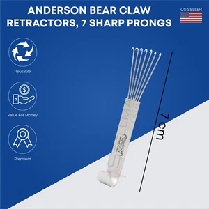 Anderson Bear Garra Retractor 7 Puntas Afiladas Gancho Instrumentos - Imagen 1 de 5