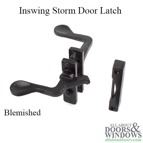 Inswing Storm & Screen Door Latch Hardware Kit - Black - BLEMISHED Cover