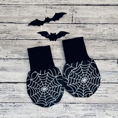 Espeluznante Crawlers Telarañas Bebé Mitones Espeluznante Halloween Pequeño Duende Foto 1 de 4