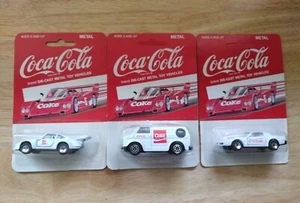 3 pc NEW NOS Vinatge Hartoy Coca-Cola Die-Cast Metal Van and Race Car. #X714 - Picture 1 of 2