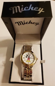 Disney Mickey Mouse Quartz Watch - Metal Two-Toned Band - Battery Included - Picture 1 of 6