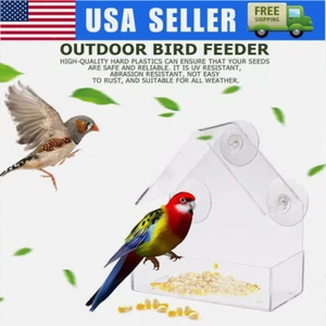 Window Bird Feeders Strong Suction Cups Wild Bird Feeder Bird Watching Stage Box - Picture 1 of 14