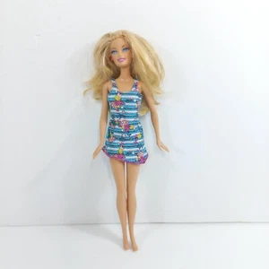 Mattel Doll Blonde Hair Blue Eyes Blue Short Dress Vintage 1999 Doll Barbie - Picture 1 of 8