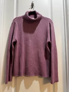 J Jill Ripp Rollkragen Mauve Pullover XL Achsel zu Achsel 25” Länge 27” Baumwolle - Bild 1 von 6