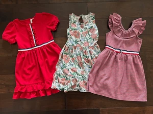 LOT OF 3 Janie and Jack Dress Girls Size 8 Dress Floral RED White Blue - Picture 1 of 9