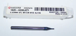 0.60mm (.0236") CARBIDE END MILL 4 FLUTE BALL END COATED KYOCERA 1825-0236L071 - Picture 1 of 2
