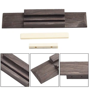 Ukelele puente de palo de rosa 3 piezas y tuerca y silla de montar ranurados para piezas de ukelele de guitarra - Imagen 1 de 19