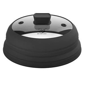 Microwave Splatter Cover Glass Splatter Guard Lid with Collapsible Silicone f... - Picture 1 of 7
