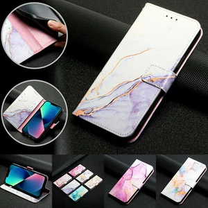 Marble Leather Wallet Phone Case For Nokia C01 Plus G20 C30 G50 G300 X10 G10 - Picture 1 of 18