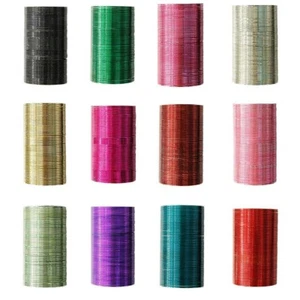 Indian Ethnic Bridal Wedding Metal Plain Metal Color Bangles 48pc Set 4 Dozen - Bild 1 von 18