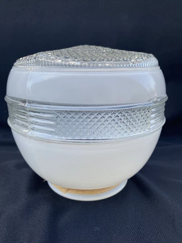 MID CENTURY MODERN Shade Glass Ceiling Light Globe Clear White Kitchen Bath Hall Cover