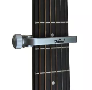 Alice A007J Adjustable elasticity Al Alloy Padded Acoustic Guitar Capo Silver - Picture 1 of 3