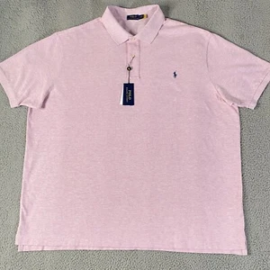 Polo Ralph Lauren Shirt Mens 4XB Big Pink Short Sleeve Classic Golf Preppy NEW - Picture 1 of 11