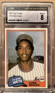 1981 Topps Traded #742 Hubie Brooks - CSG 8 NM/MINT - New York Mets RC - Picture 1 of 2