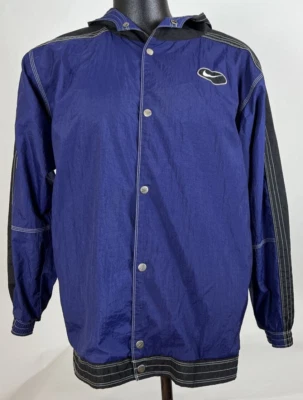 Vtg 90s Nike Snap Hoodie Windbreaker Jacket Youth XL (18/20)Blue Long Sleeve - Image 1 of 4