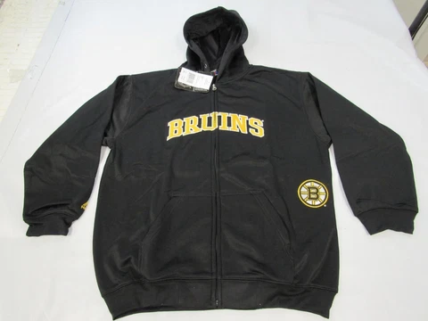 New Boston Bruins Youth Size XL Majestic Polyester Black Full Zip Hoodie Cover