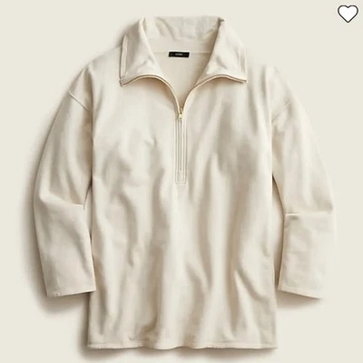 J. Sudadera túnica Crew University Terry larga media cremallera para mujer pequeña BD657 $90 Foto 1 de 4