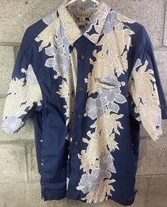 Camisa Hawaiana Gotcha Para Hombres Botón Grande Hibisco Piña De Colección Surf Vacaciones - Imagen 1 de 9