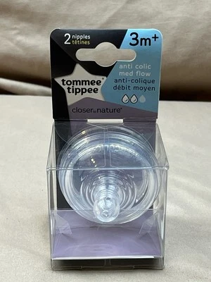 Tommee Tippee Pezones Botella Anti Cólicos Flujo Medio Paquete 3m+ 2 Ct Nuevo en Paquete Nuevo en Paquete Foto 1 de 4